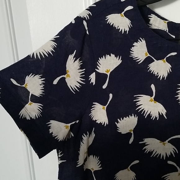 Old Navy Cotton/Linen Voile Floral Blouse-L - Picture 3 of 11